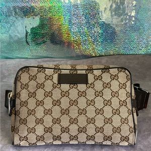 Gucci Monogram Gg Khaki Waist Fanny Belt Bag